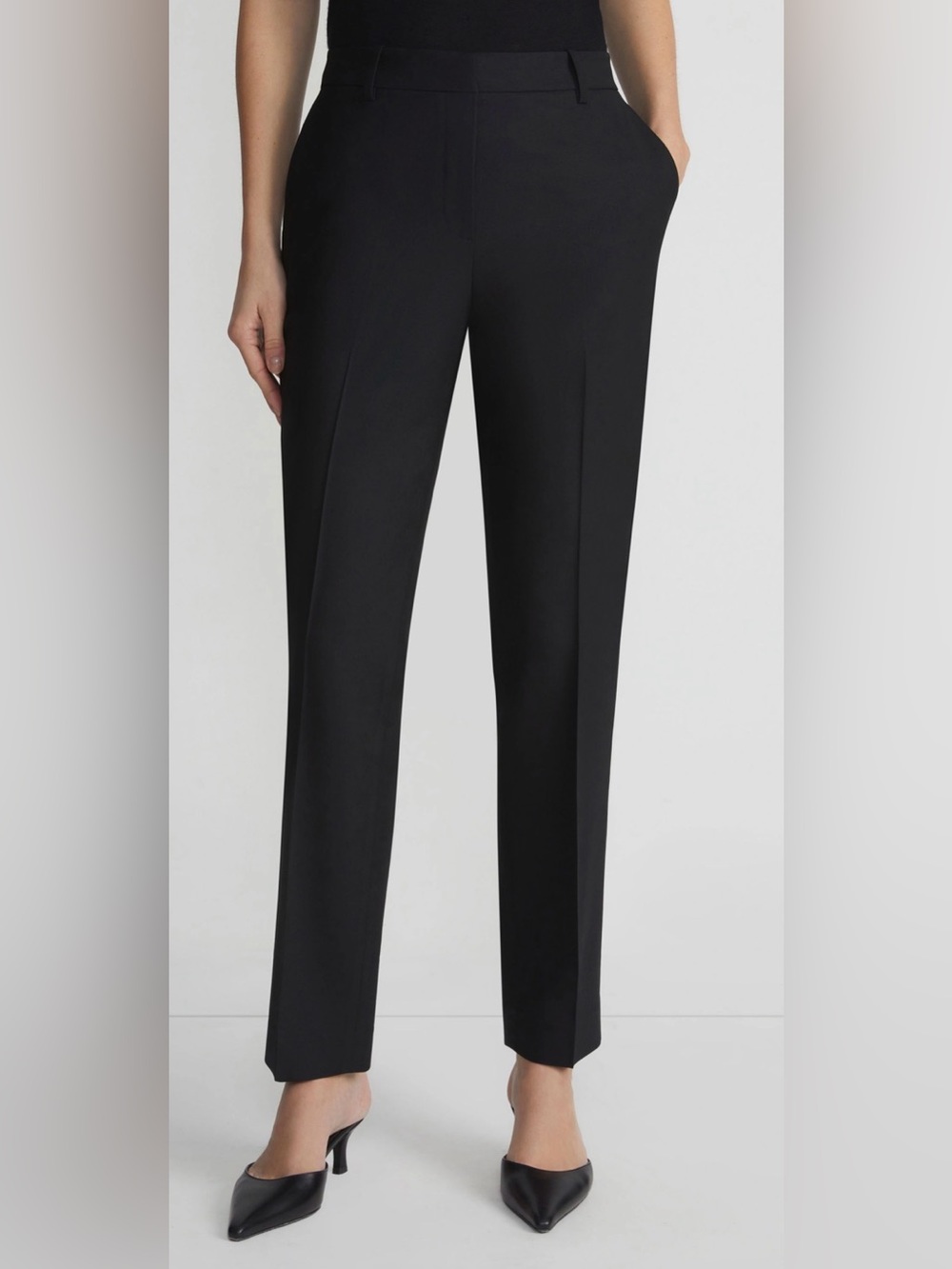 Lafayette 148 New York Black Straight-Leg Trousers size 4